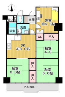 【間取り】 | 東奈良高層住宅F棟