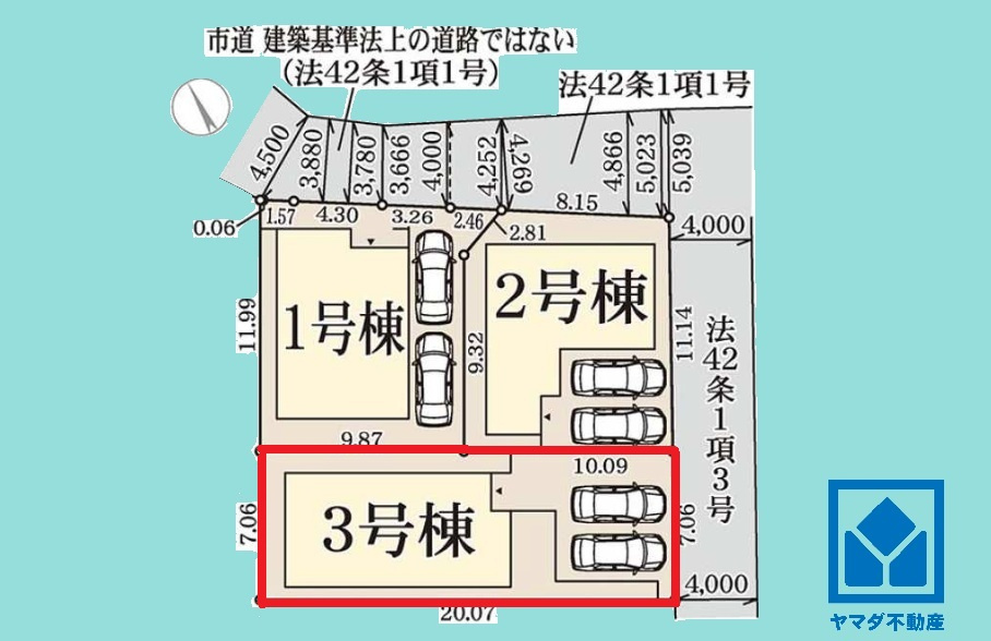 西宮市五月ケ丘　2期　3号棟の区画図|ZEH水準の優れた断熱・省エネ性能を備えており、毎日の冷暖房効率を高めます。日々の暮らしに安心感をもたらす、気密性の高い住まいです。