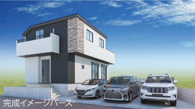 横浜市泉区和泉中央北1丁目  新築戸建て【仲介手数料無料】カースペース3台の外観パース