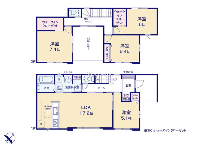 取手市宮和田15期　新築戸建　1号棟の間取り