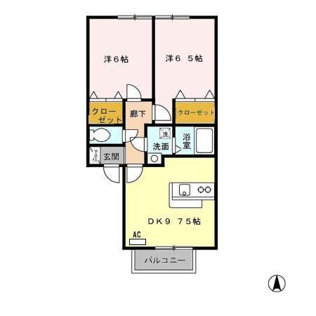 東大和市高木１丁目のアパートの間取り
