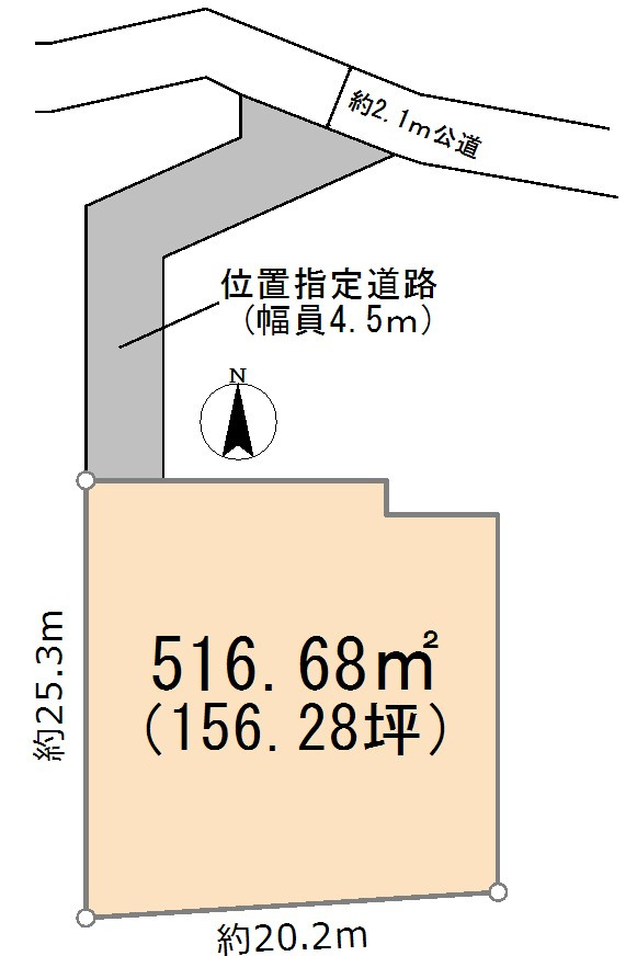 東松山市松葉町3丁目土地　156坪の土地図