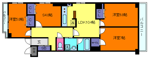 親王塚マンションの間取り