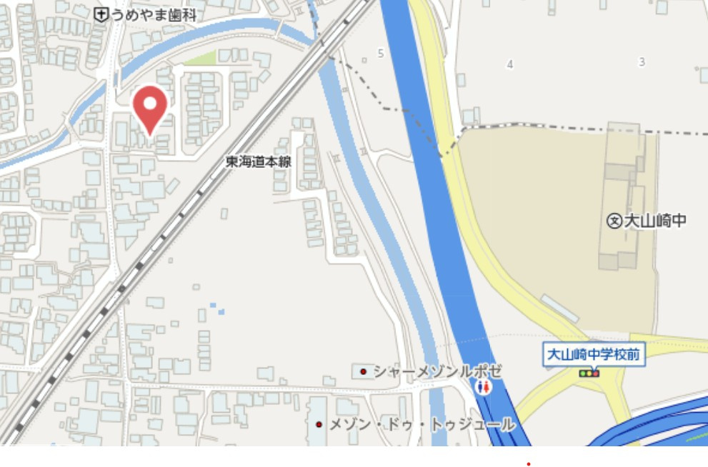 乙訓郡大山崎町円明寺金蔵　中古戸建の地図