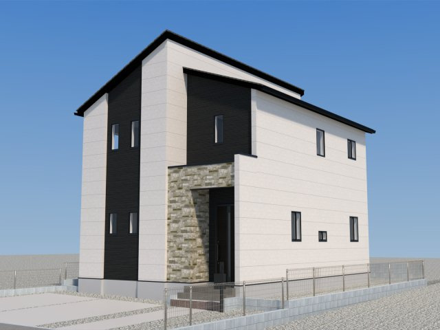 久留米市合川町の新築一戸建の外観パース|完成予想図