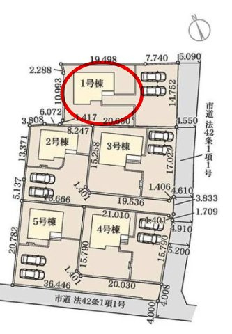 リーブルガーデンS第12富士見町時沢　１号棟の区画図|駐車場３台以上ご用意しています！来客時も重宝します♪
並列駐車なので、車の出し入れもしやすいですよ！