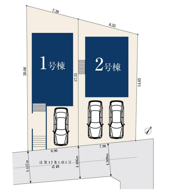 横浜市旭区笹野台4丁目 新築戸建て【仲介手数料無料】の区画図