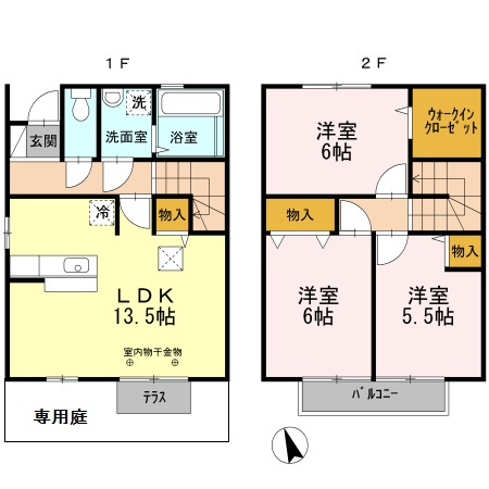 オークスコート西新在家　A棟　の間取り