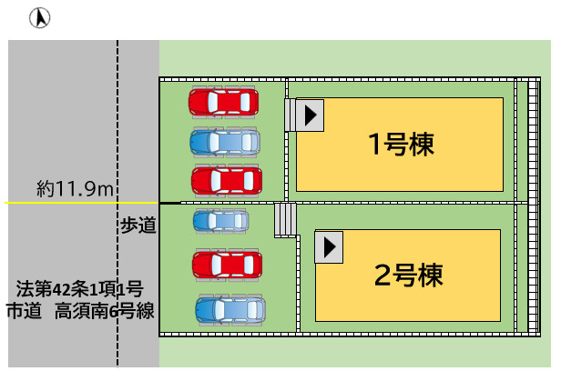 若松区高須南1丁目3期の区画図