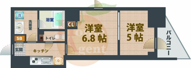 【間取り】 | TRACK渋谷本町 | 2Kのお部屋です。