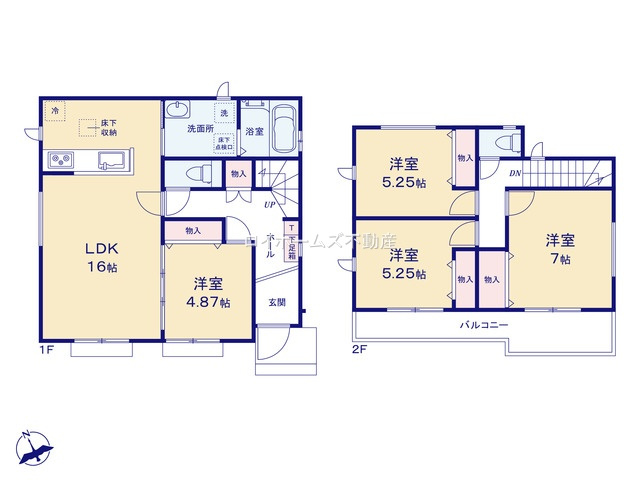 【間取り】 | 安城市美園町１丁目19-2『仲介料無料』新築戸建て | E号棟