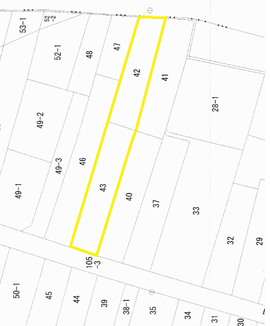 東伯郡湯梨浜町橋津売土地の土地図|42番、43番の計2筆となります。
ドックランできます〇