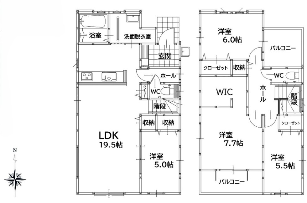 八幡東区松尾町3期の間取り