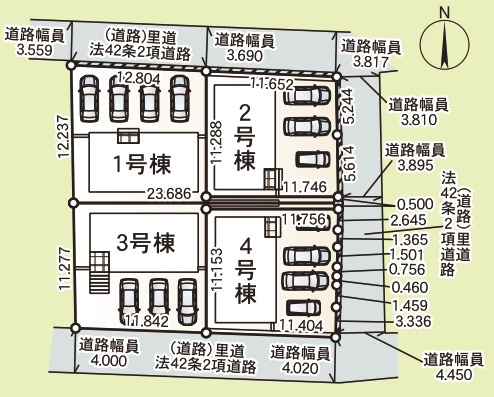 糸満市南波平　第2（全4棟）2号棟の区画図|2号棟　