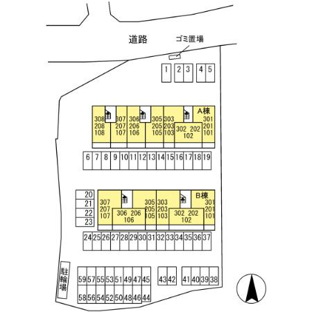 SAKURA　A棟の区画図