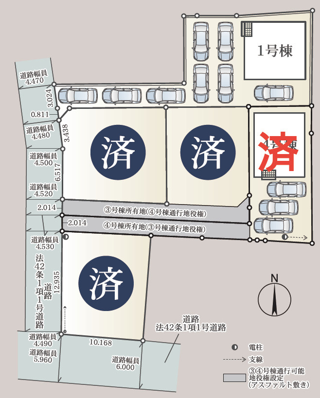 新築戸建て　清水町伏見第７　全５棟　１号棟の区画図