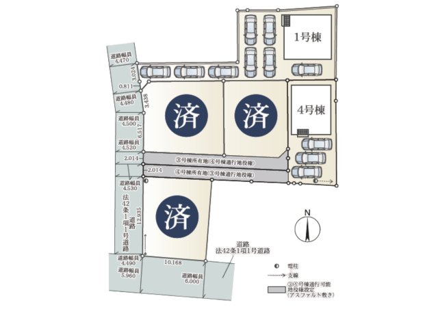 新築戸建て　清水町伏見第７　全５棟　４号棟の区画図