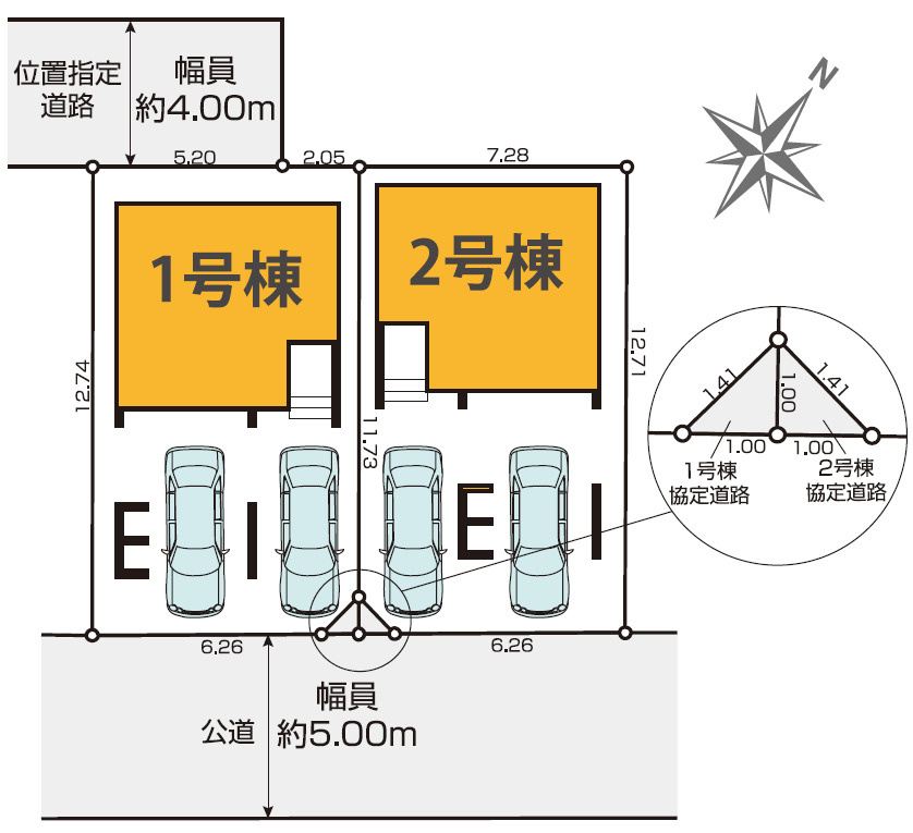 静岡市駿河区寿町3期　全2棟の区画図