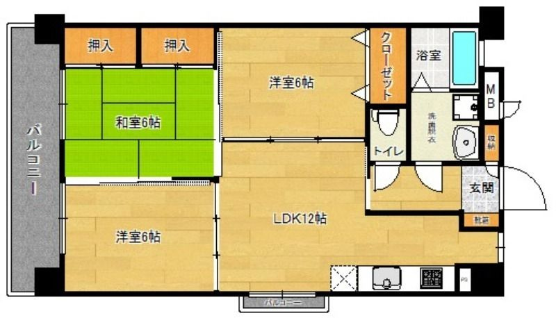 サザンコート中央町の間取り|使い勝手の良い間取りです♪
