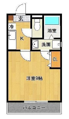 久留米市中央町のアパートの間取り