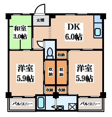 【間取り】 | ビレッジハウス見瀬