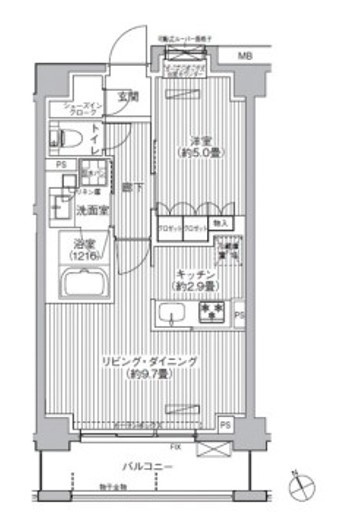 メゾンカルム市谷仲之町の間取り
