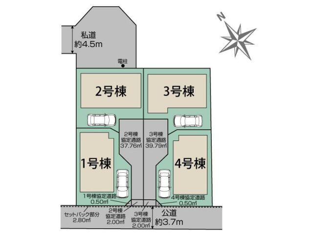 ブルーミングガーデン　市川市曽谷４丁目４棟／１期３号棟の区画図|市川市曽谷4丁目4棟区画図