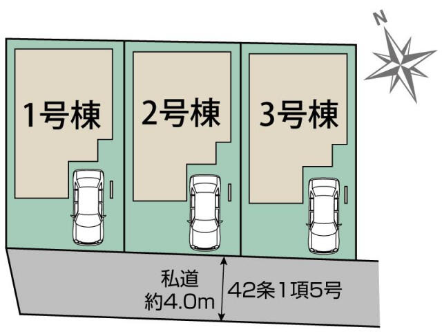 ブルーミングガーデン　柏市桜台３棟／１期３号棟の区画図|柏市桜台3棟区画図