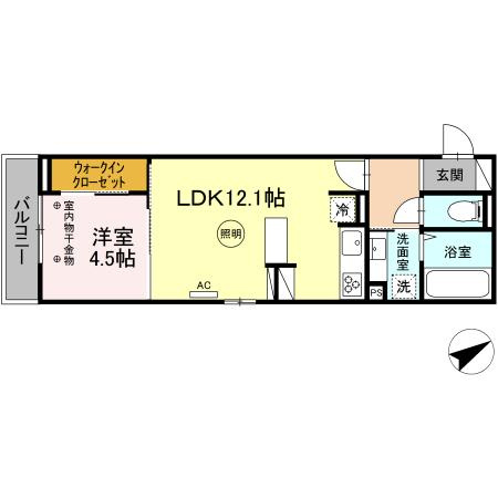 D-room 椿の間取り|使い勝手の良い間取りです♪
