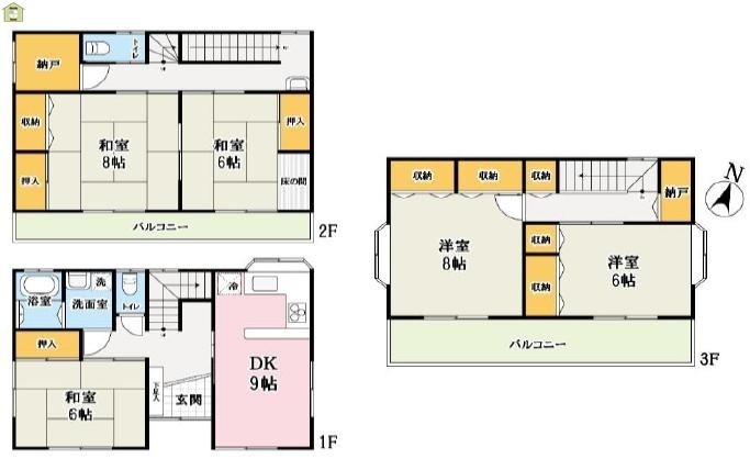 川口市本前川3丁目　中古一戸建ての間取り