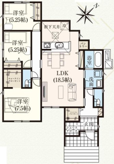 【間取り】 | 郡山市喜久田町双又新築一戸建て5棟