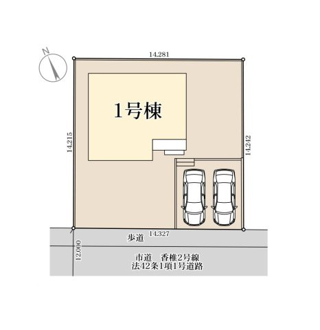 福岡市東区香椎台3丁目第1-1棟（1号棟）の区画図|配置図（1号棟）