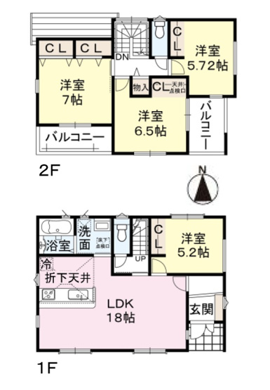 【間取り】 | 大野城市第6南ヶ丘1丁目　1号棟（全2棟）【仲介手数料無料・0円】 | 平日、土日祝日もお好きな日時にご見学可能です。お気軽にお問合せ下さい。
