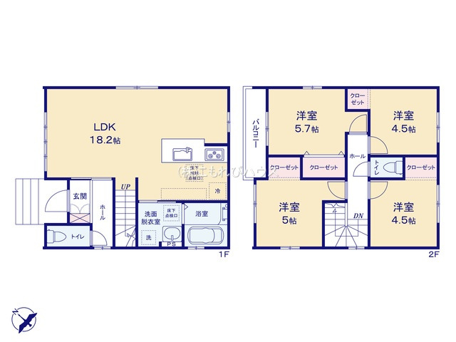 桶川市神明　1期　新築一戸建て　テラシエ　02の間取り|桶川市神明　1期　新築一戸建て　テラシエ　02、4LDK、土地面積112.51m2、建物面積89.42m2