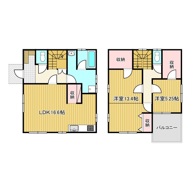 北代田町中古住宅の間取り|■間仕切り設置で3LDKに変更可能！