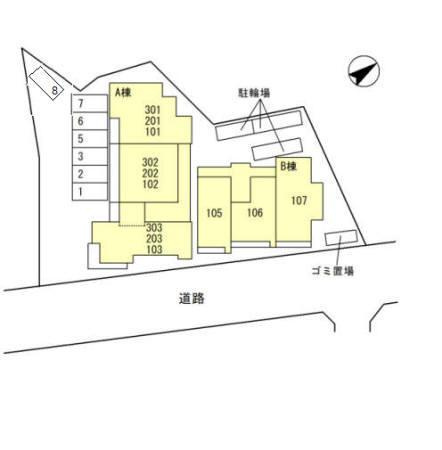 セジュール　ド　ソレイユⅡ　B棟の区画図