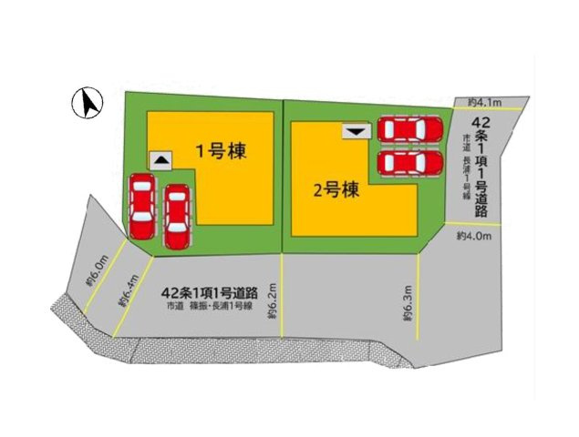 太宰府市吉松3丁目第4-2棟（2号棟）の区画図|配置図（2号棟）
