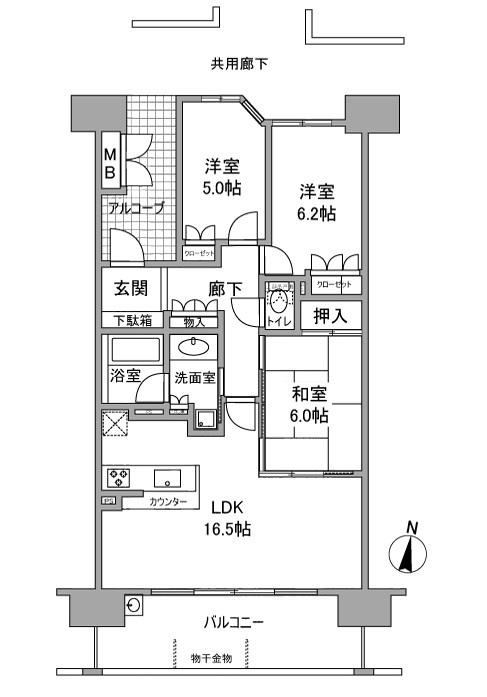 プラウド江坂の間取り