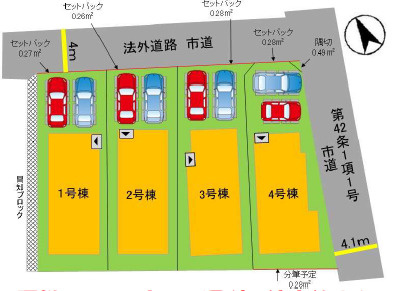 南区長住１丁目２期２号棟の区画図