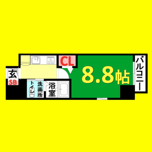 エステムプラザ名古屋・栄プレミアム　名古屋市賃貸　仲介手数料無料の間取り