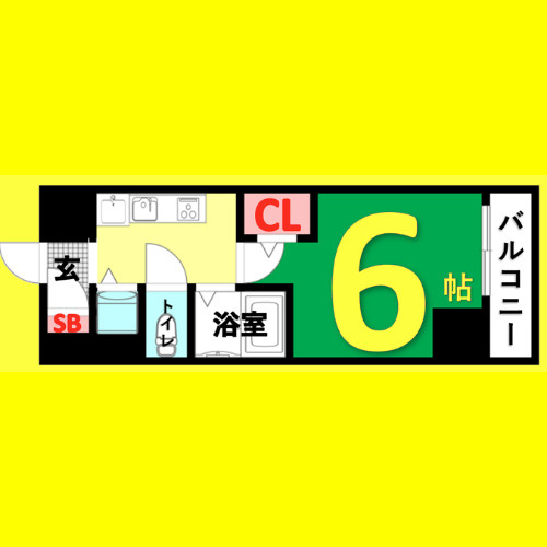 プレサンス鶴舞グリーンパーク　名古屋市賃貸　仲介手数料無料の間取り