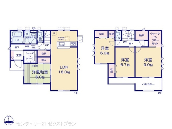伊勢崎第3茂呂町 4号棟の間取り|図面と異なる場合は現況を優先