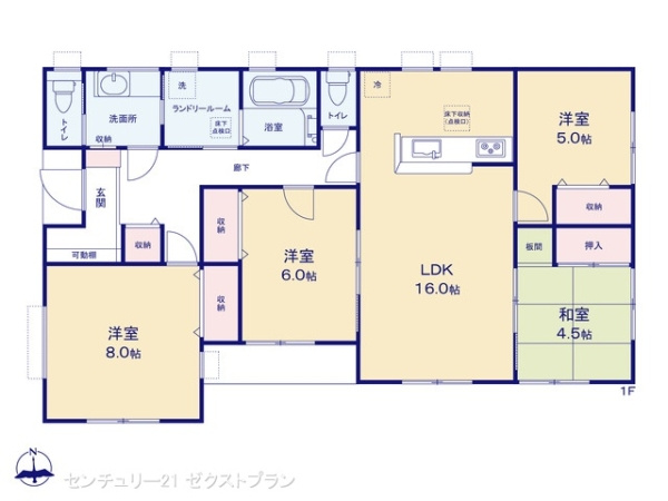 伊勢崎第3茂呂町 1号棟の間取り|図面と異なる場合は現況を優先