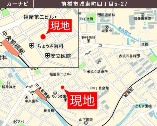 【新築】前橋市城東町1期　限定１棟　テラシエ　新築建売の地図