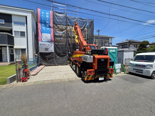 新築　太田市由良町第5　クレイドルガーデン　1号棟　の駐車場|現地写真　駐車スペースは並列3台分可能です！
