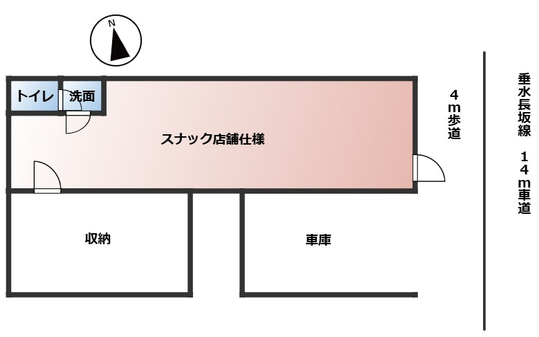 千鳥が丘ビル　1Ｆの間取り|カラオケスナック跡・業種相談可
