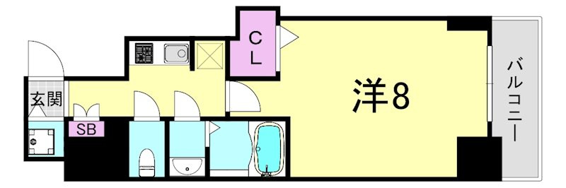 S-RESIDENCE谷町五丁目の間取り