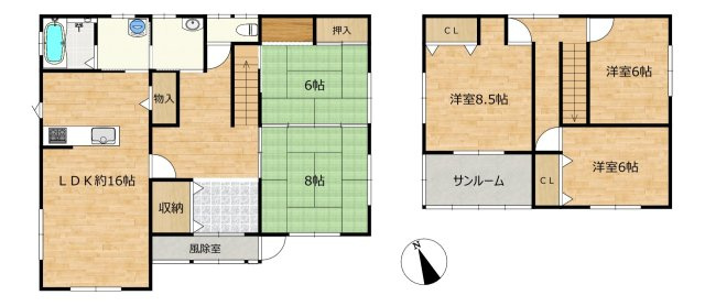 三戸郡五戸町字地蔵岱の間取り