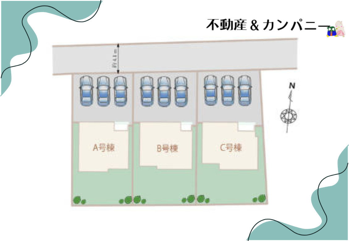 ハートフルタウン新居浜土橋2丁目C号棟　新居浜市土橋2丁目の区画図