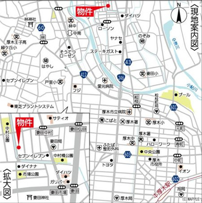【地図】 | 厚木市妻田西2丁目戸建